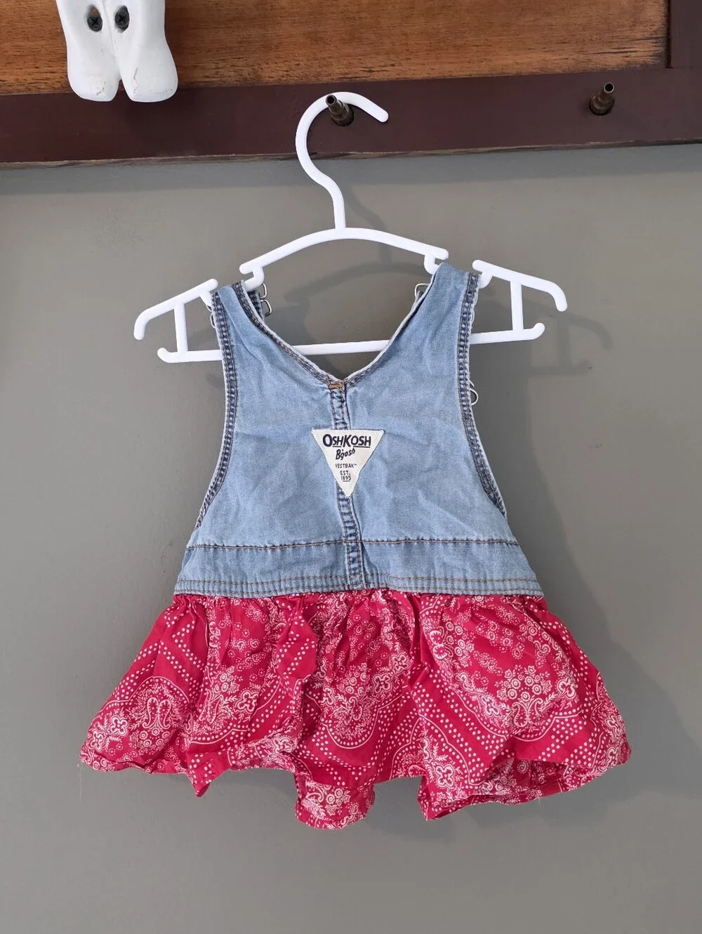 Oshkosh Denim Red Western Cowgirl Dress 6m